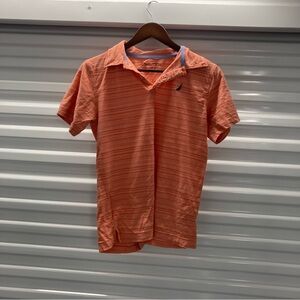 Nautica Striped Orange Polo Shirt